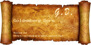 Goldemberg Ders névjegykártya